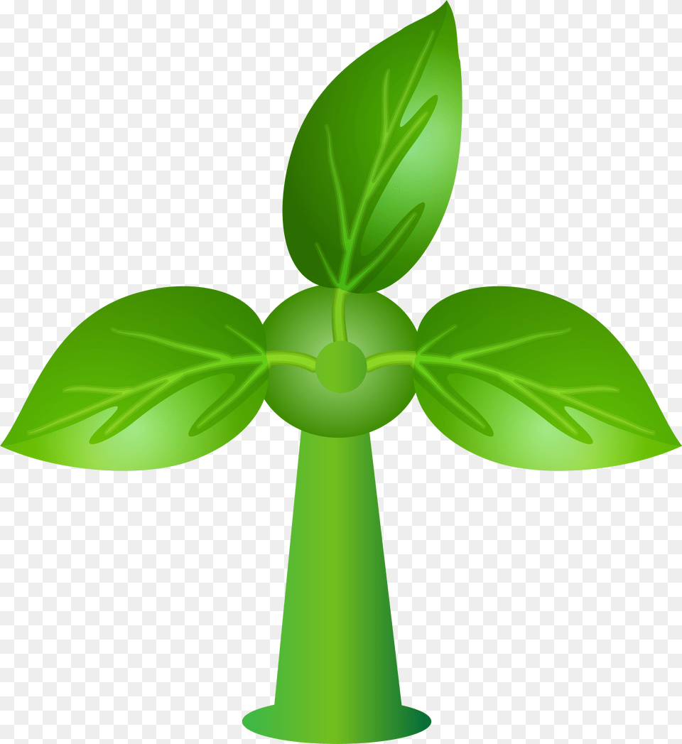Green Leaves Wind Turbine Clip Art, Herbal, Herbs, Leaf, Plant Free Png
