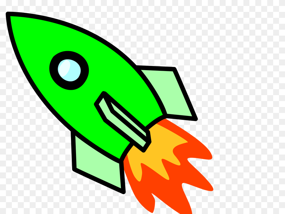 Green Left Facing Rocket Ship, Leaf, Plant, Weapon Free Png