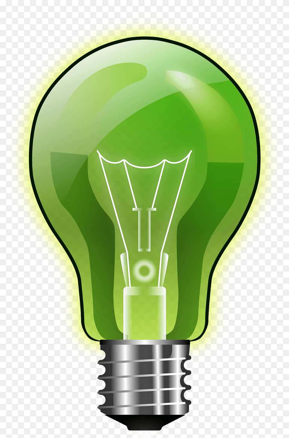 Green Lightbulb Clipart, Light Png