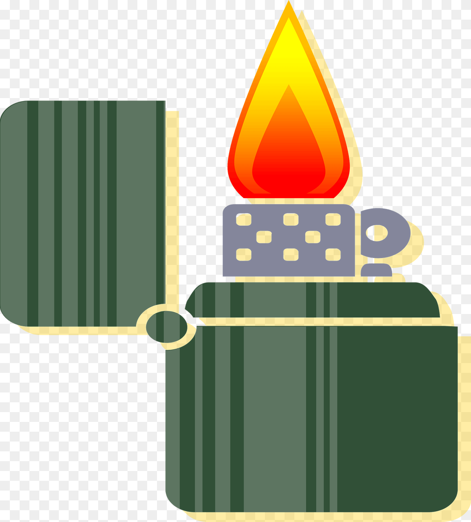 Green Lighter Open And Lit Clipart Free Png Download
