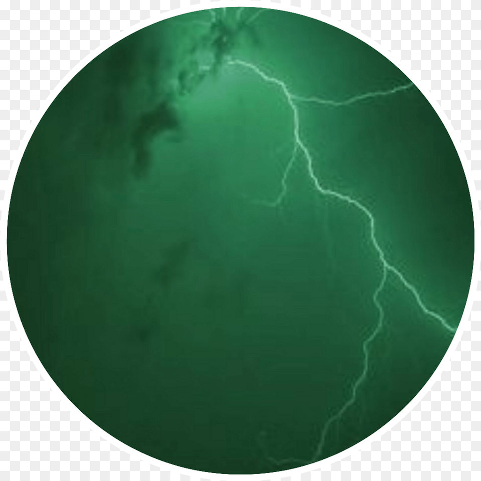 Green Lightning Greenlightning Aesthetic Circle, Nature, Outdoors, Storm, Thunderstorm Free Transparent Png