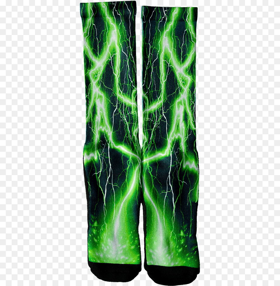 Green Lightning Socks Illustration, Nature, Outdoors, Light, Person Png Image