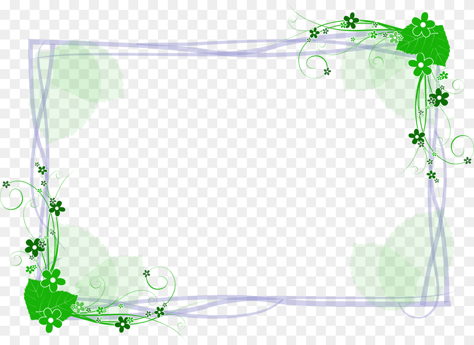 Green Line Border Download Flower Green Border Line Design, Plant, Vine, Leaf Png Image