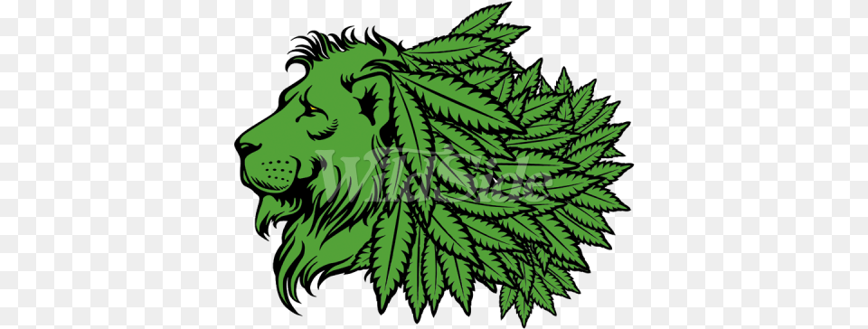 Green Lion Head With Marijuana Leaf Mane Cannabis, Plant, Herbal, Herbs, Tree Png Image