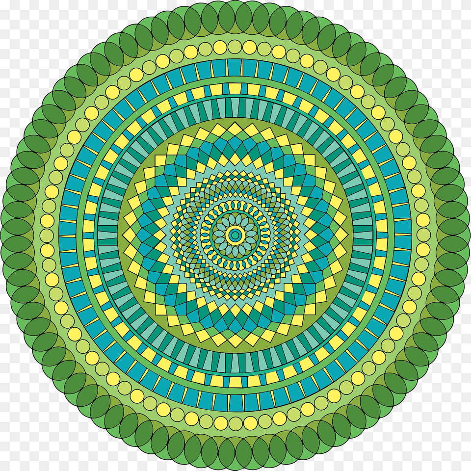 Green Mandala Clipart, Art, Tile, Pattern, Spiral Png Image