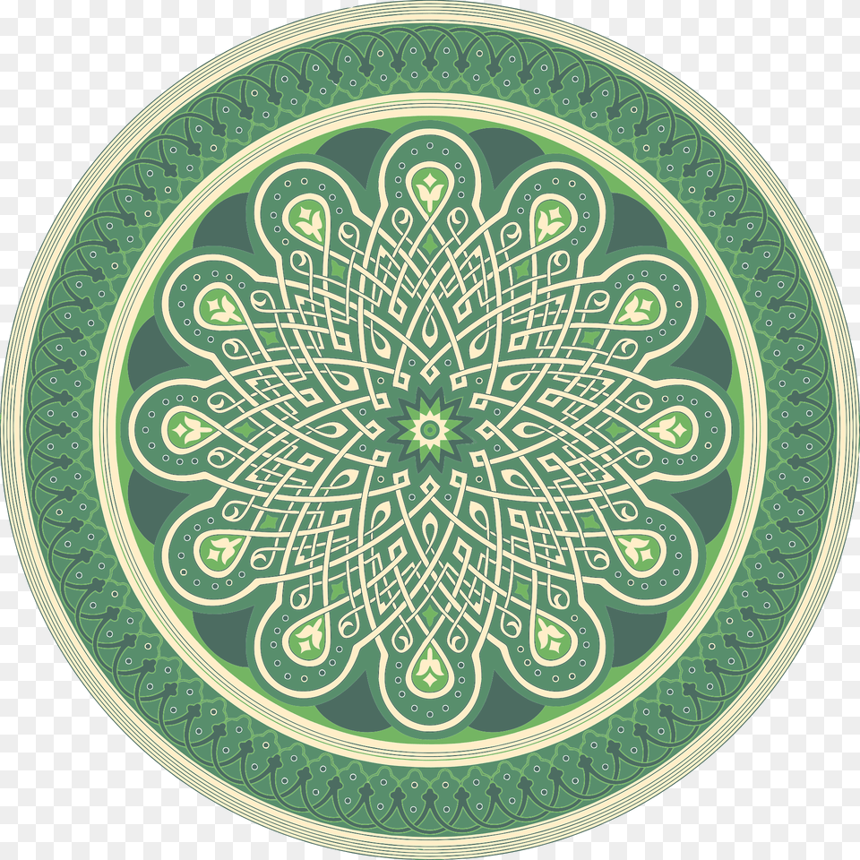 Green Mandala Clipart, Pattern, Plate, Art, Floral Design Free Png Download