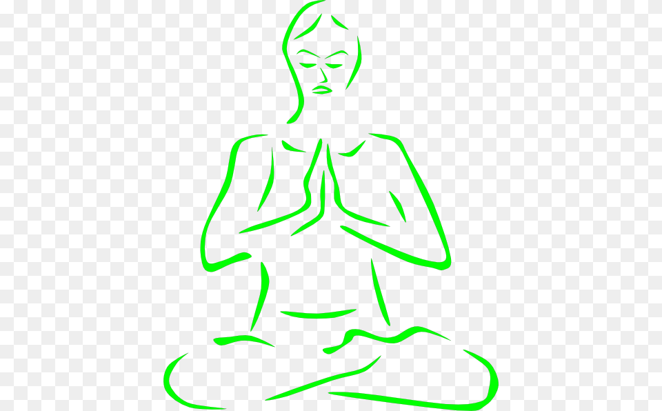 Green Meditating Silohette Clip Art, Person, Face, Head Png