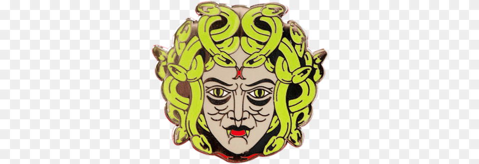 Green Medusa Pin Illustration, Art, Crowd, Person Free Png