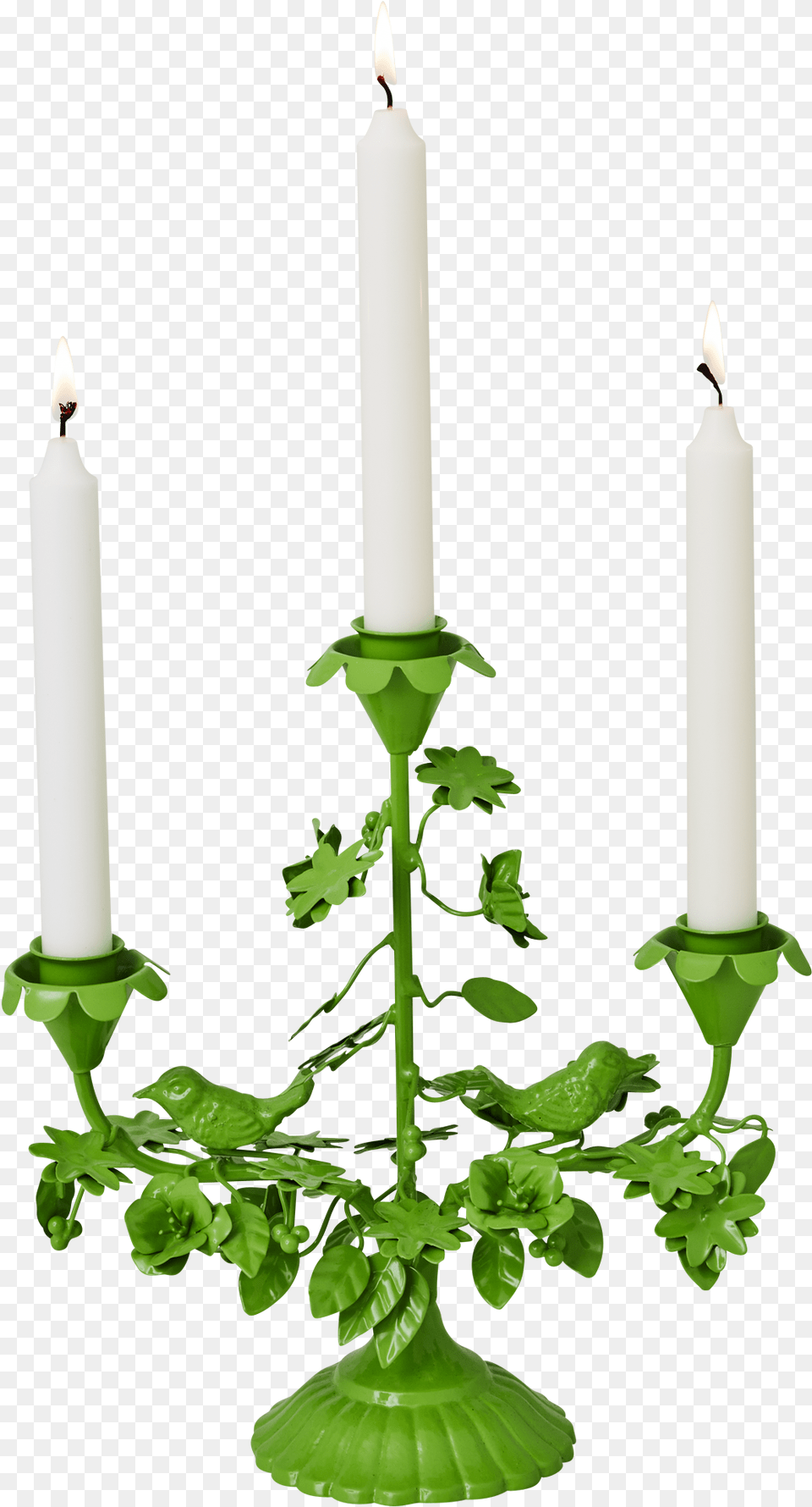 Green Metal Birds Amp Flowers 3 Arm Candle Holder Rice Meteorites Perles Detoile, Candlestick, Chandelier, Lamp Png