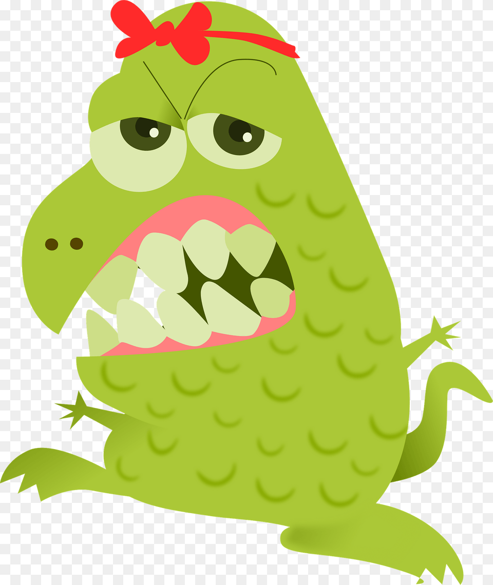 Green Monster With Big Teeth Clipart, Animal, Bear, Mammal, Wildlife Png Image