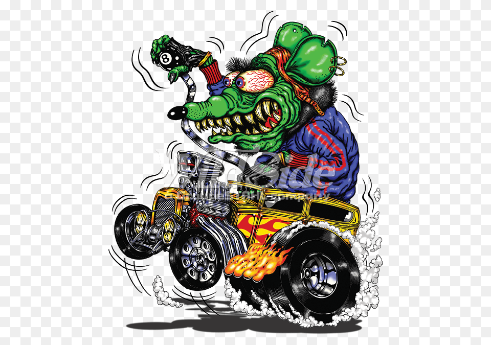 Green Monster Yellow Hot Rod The Wild Side, Art, Graphics, Wheel, Machine Png Image
