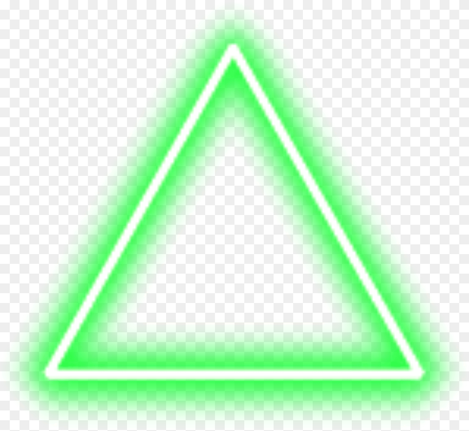 Green Neon Triangle Border Freetoedit Red Neon Triangle, Symbol Free Png Download