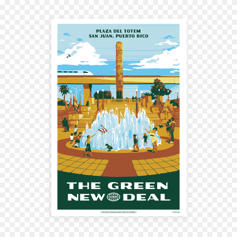Green New Deal Poster Pack Aoc Green New Deal Posters, Advertisement, Architecture, Fountain, Water Free Png