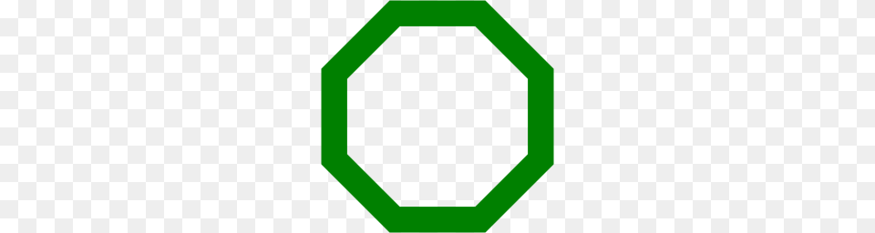 Green Octagon Outline Icon Free Png