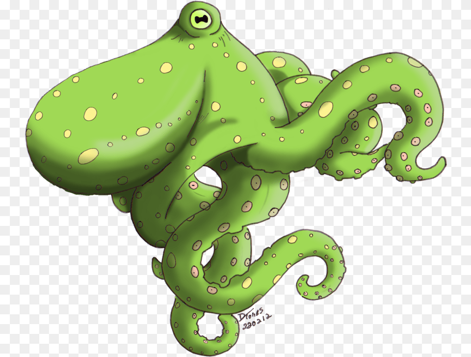 Green Octopus By Towers Green Cartoon Octopus, Animal, Sea Life, Invertebrate, Dinosaur Free Transparent Png