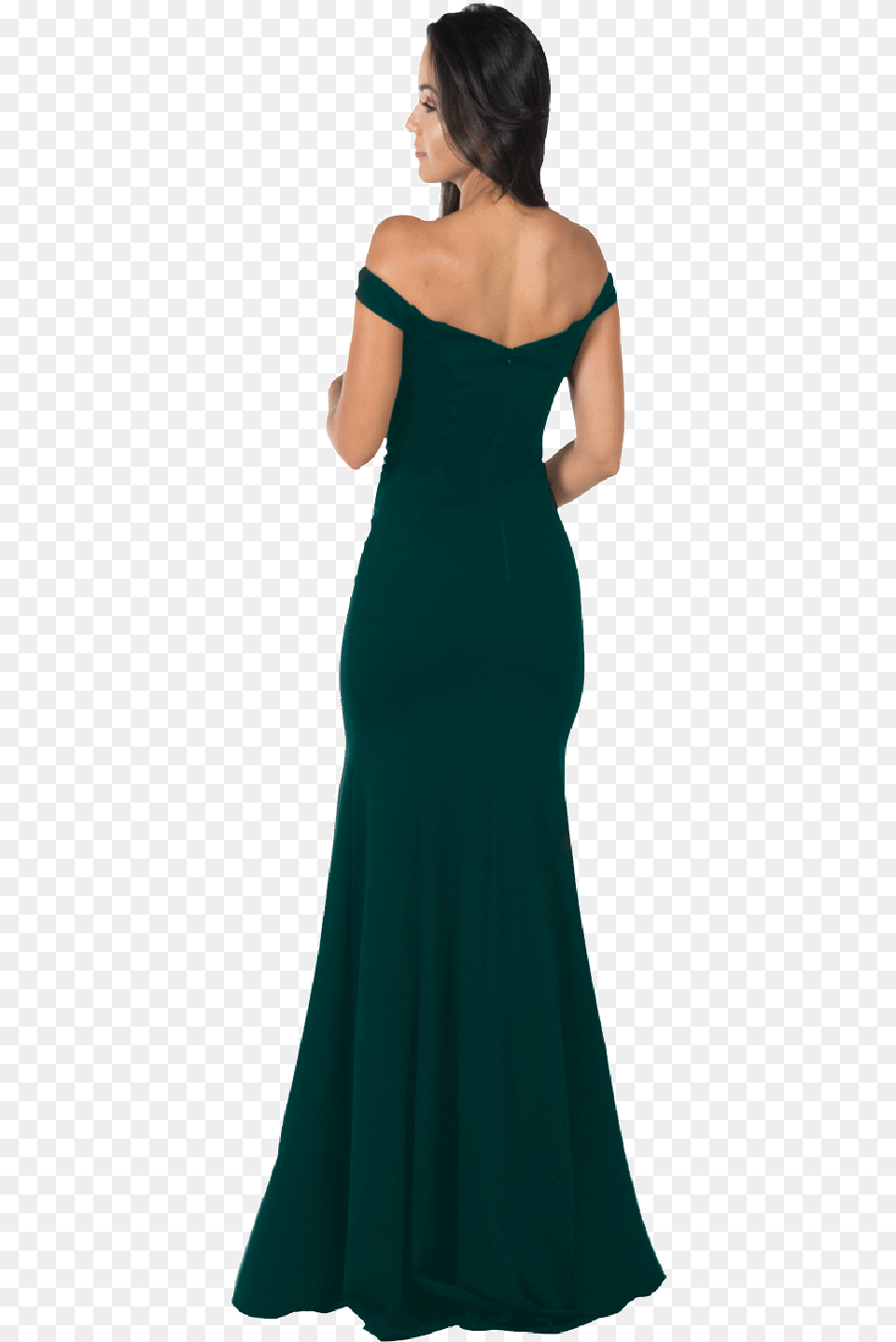 Green Off The Shoulder Mermaid Long Prom Dress Gown, Adult, Person, Formal Wear, Female Png Image