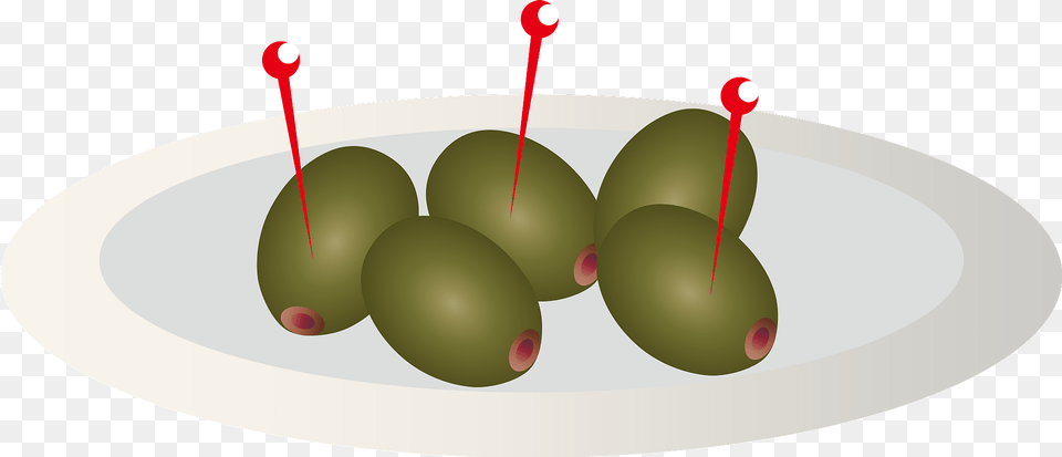 Green Olives On A Plate Clipart, Food, Relish, Fruit, Plant Png Image