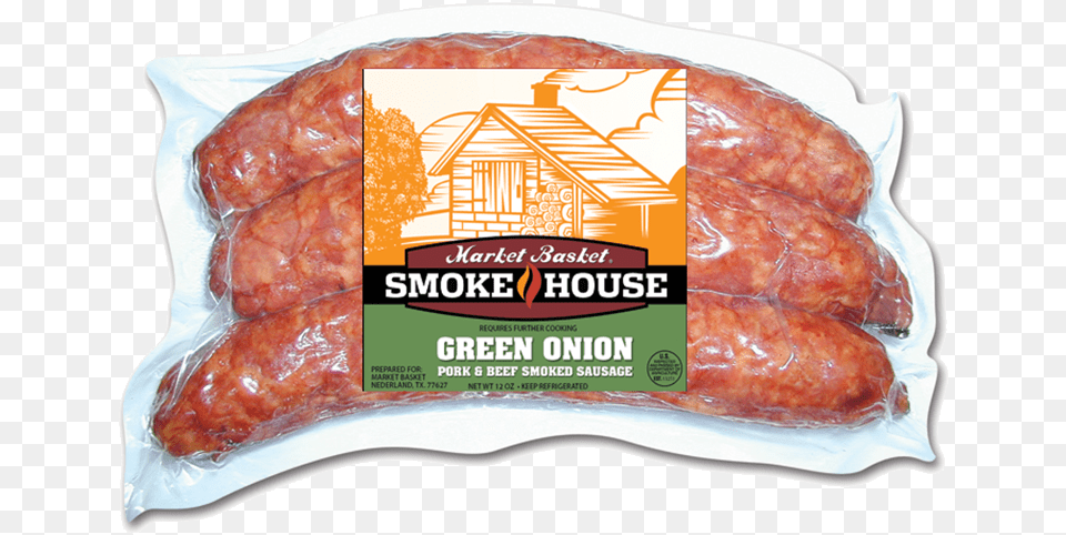 Green Onion Pork And Beef Smoked Sausage Sausage Pork And Beef, Food, Meat Free Png