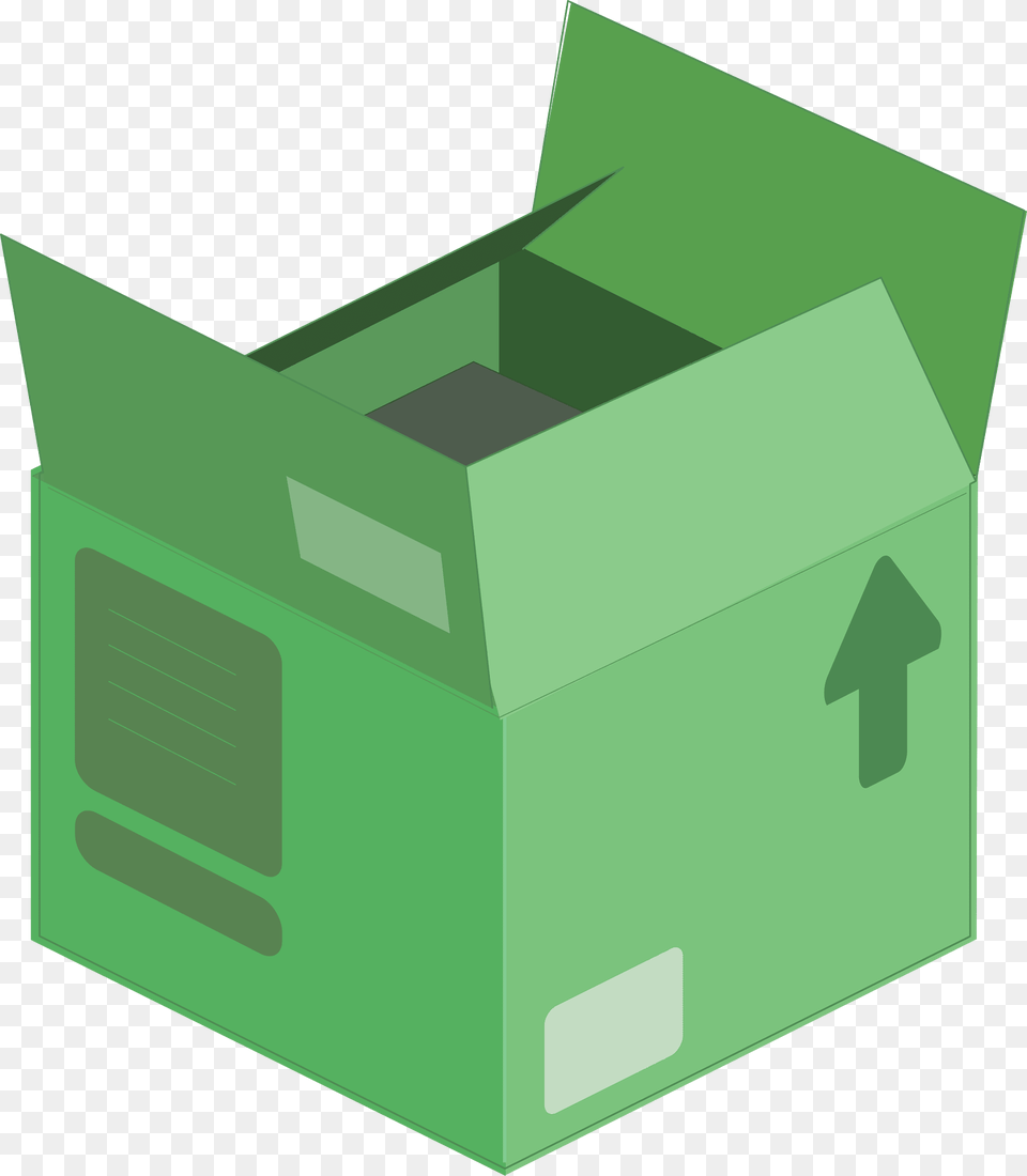 Green Opened Carton Box Clipart, Mailbox, Cardboard Png