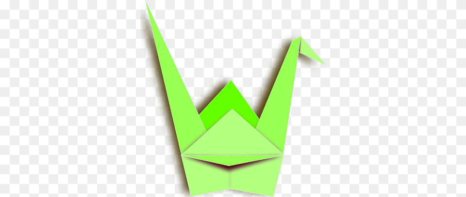 Green Origami Crane, Art, Paper Free Png