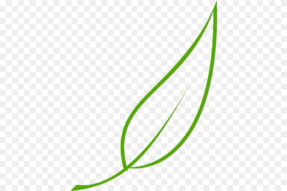 Green Outline Drawing Leaf Cartoon Color Leaf Clipart Vector, Plant, Bow, Weapon, Grass Free Png Download