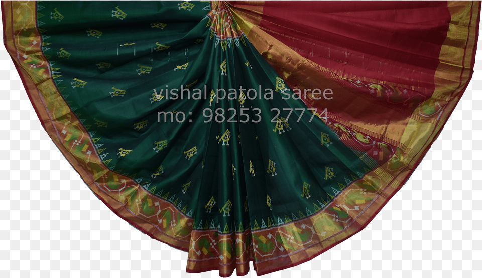 Green Parrot Designed Patola Saree Christmas Tree, Adult, Bride, Female, Person Png Image