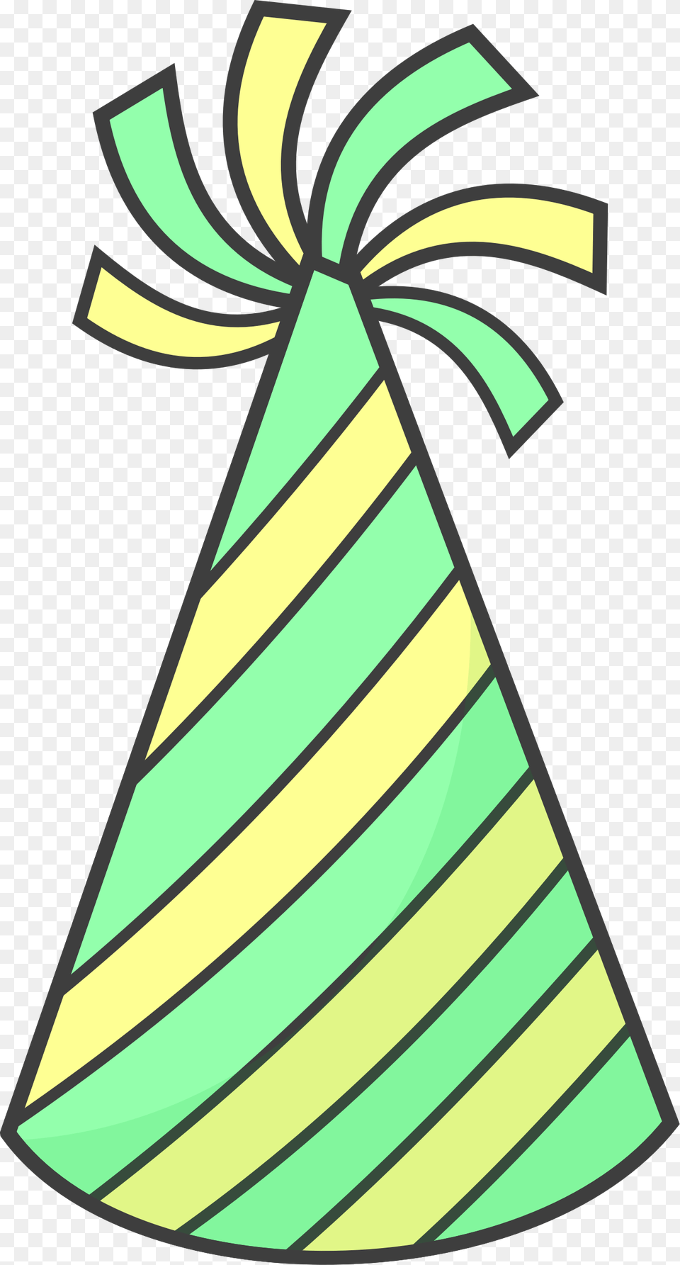 Green Party Hat Birthday Party Hat Clipart Black And White, Clothing, Party Hat Free Png Download