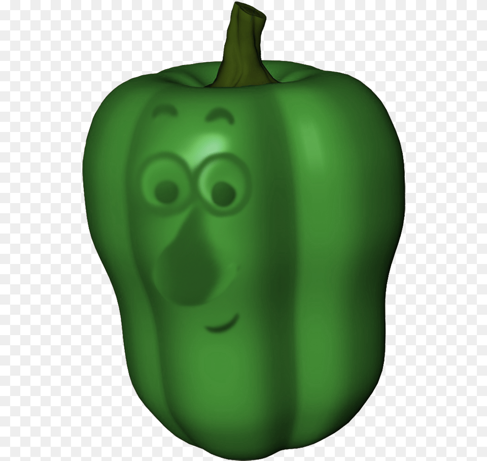 Green Pepper Cartoon Face Green Bell Pepper, Bell Pepper, Food, Plant, Produce Png