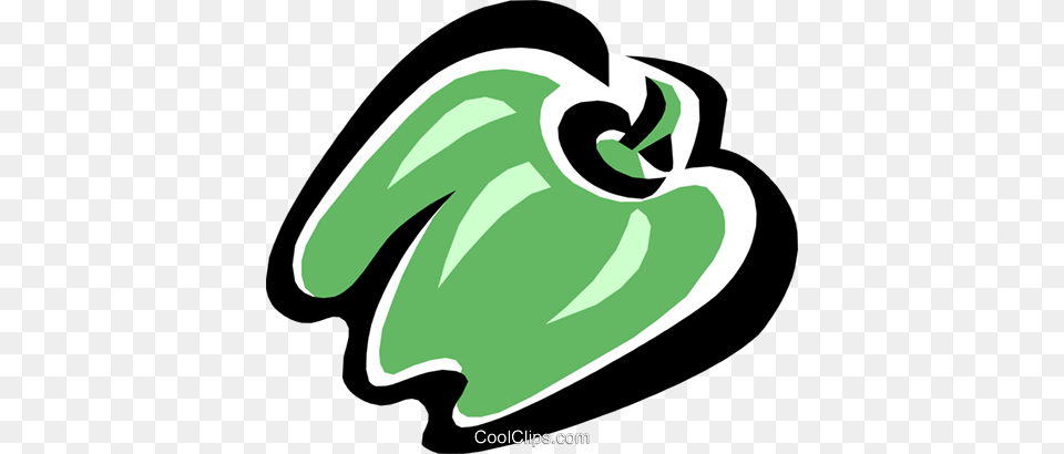 Green Pepper Royalty Vector Clip Art Illustration Clip Art, Bell Pepper, Food, Plant, Produce Png Image