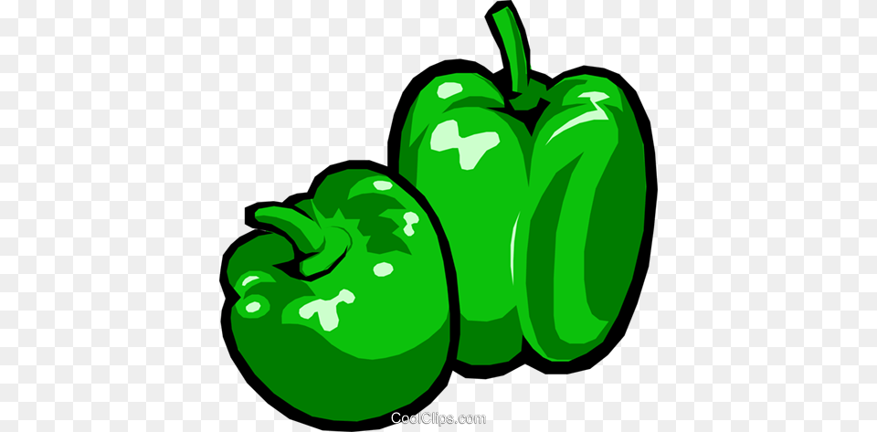 Green Peppers Royalty Vector Clip Art Illustration, Bell Pepper, Food, Pepper, Plant Free Png Download