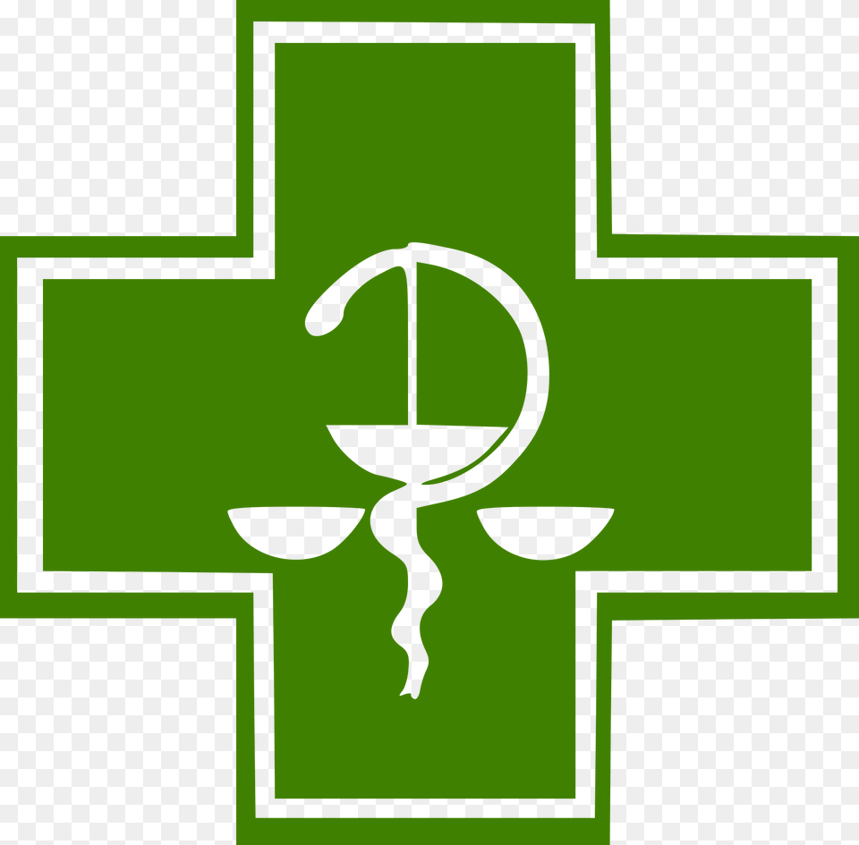 Green Pharmacy Cross W Bowl Of Hygieia, Symbol Png Image