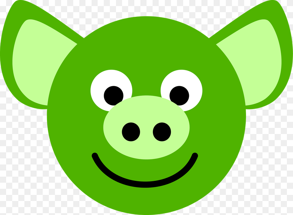 Green Pig Face Clipart Free Png