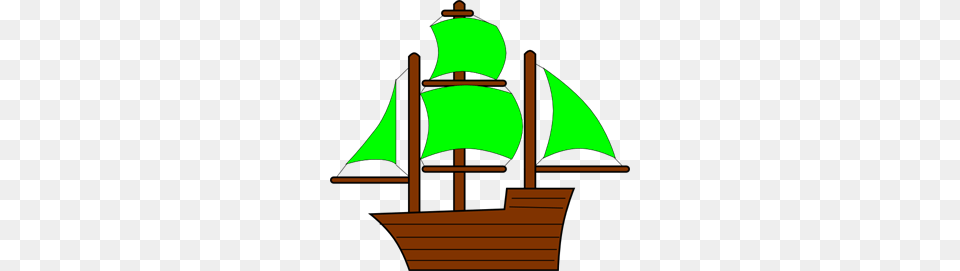 Green Pirate Ship Clip Arts For Web, Boat, Sailboat, Transportation, Vehicle Png Image
