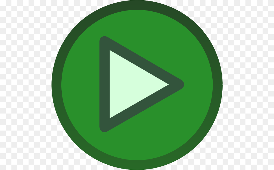 Green Plain Play Button Icon Clip Art For Web, Triangle, Sign, Symbol, Ammunition Png Image