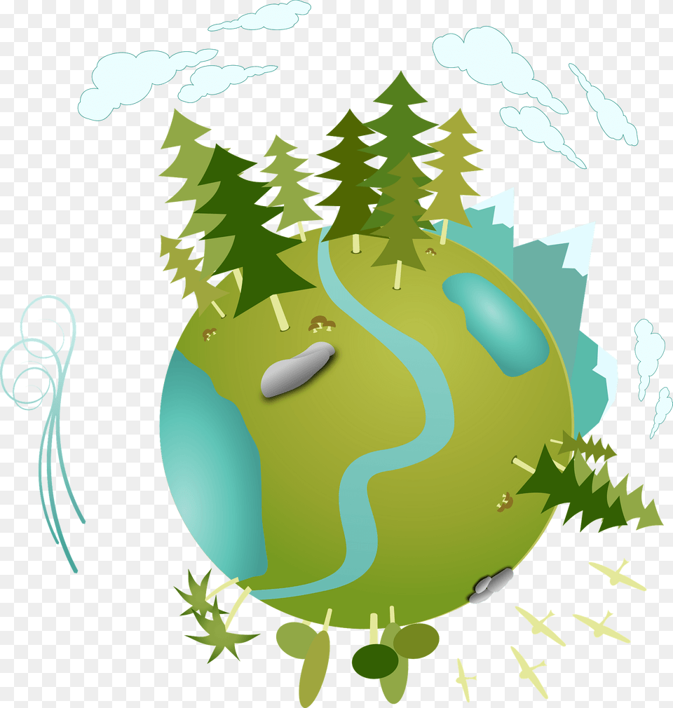 Green Planet Clipart, Vegetation, Plant, Astronomy, Outer Space Png Image
