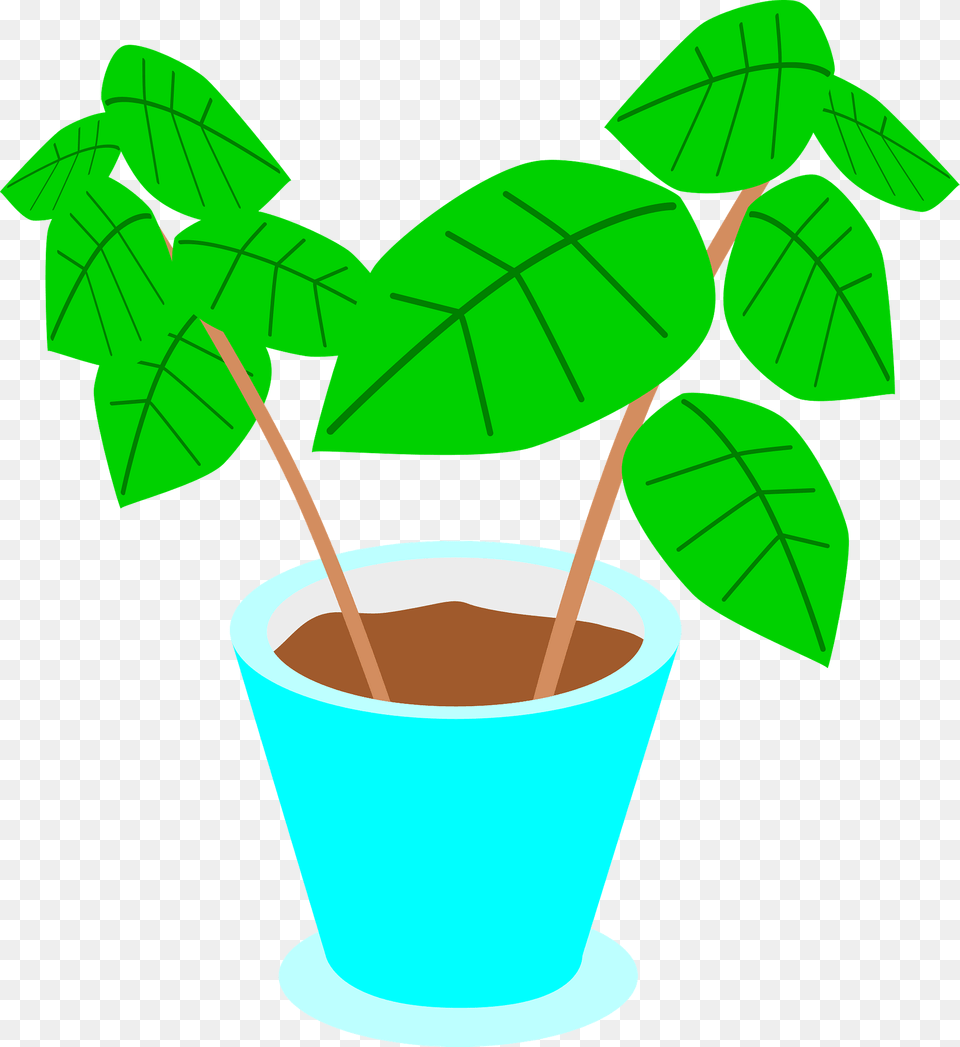 Green Plant In A Blue Pot Clipart, Herbal, Herbs, Leaf, Cup Free Png