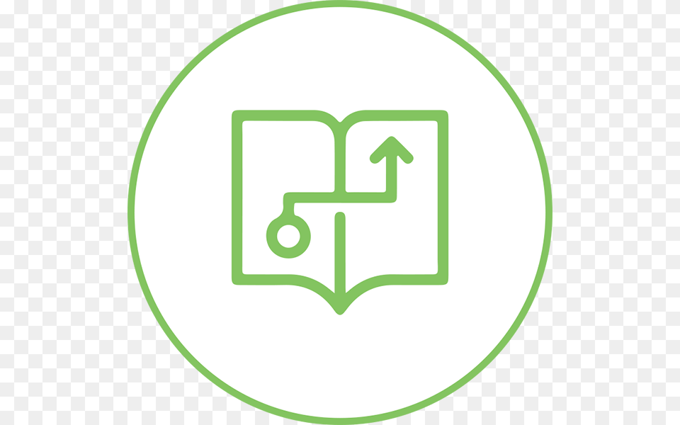 Green Playbook Icon Inside White Circle With Green Circle, Symbol, Disk, Logo Png Image