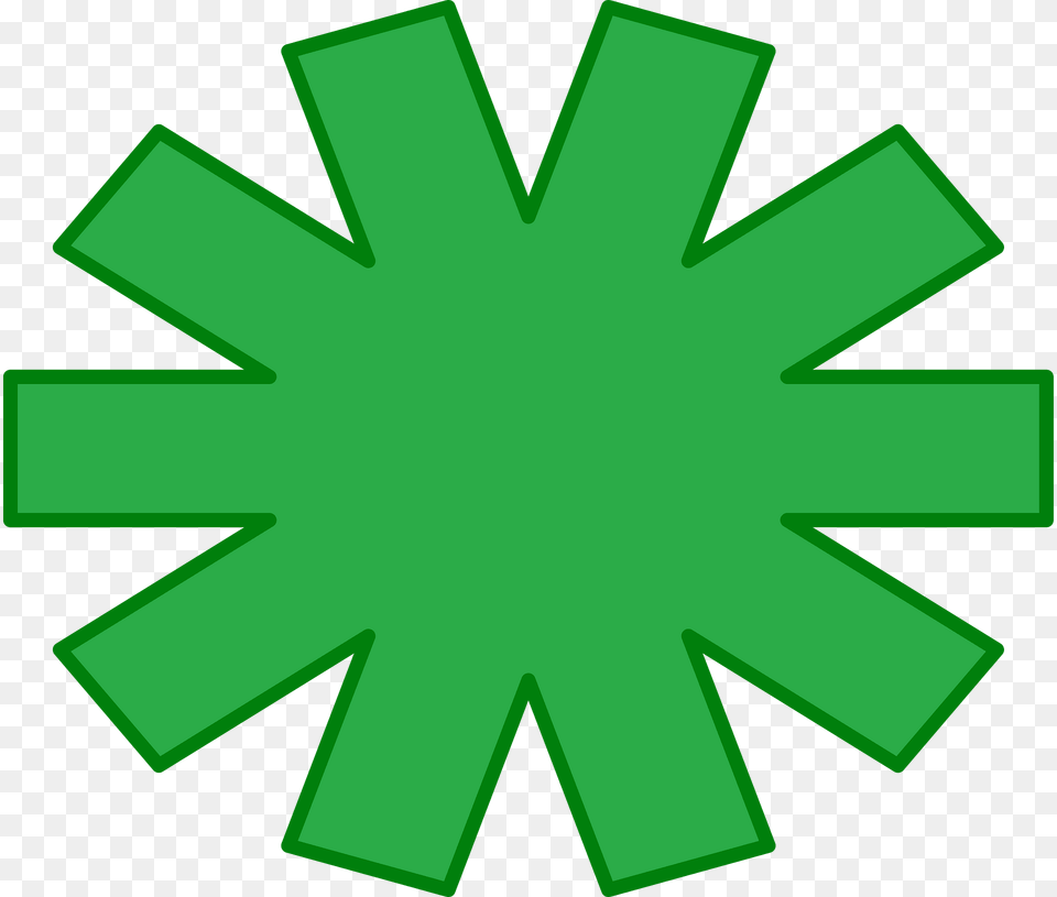 Green Polygone Star Clipart, Cross, Symbol Free Png