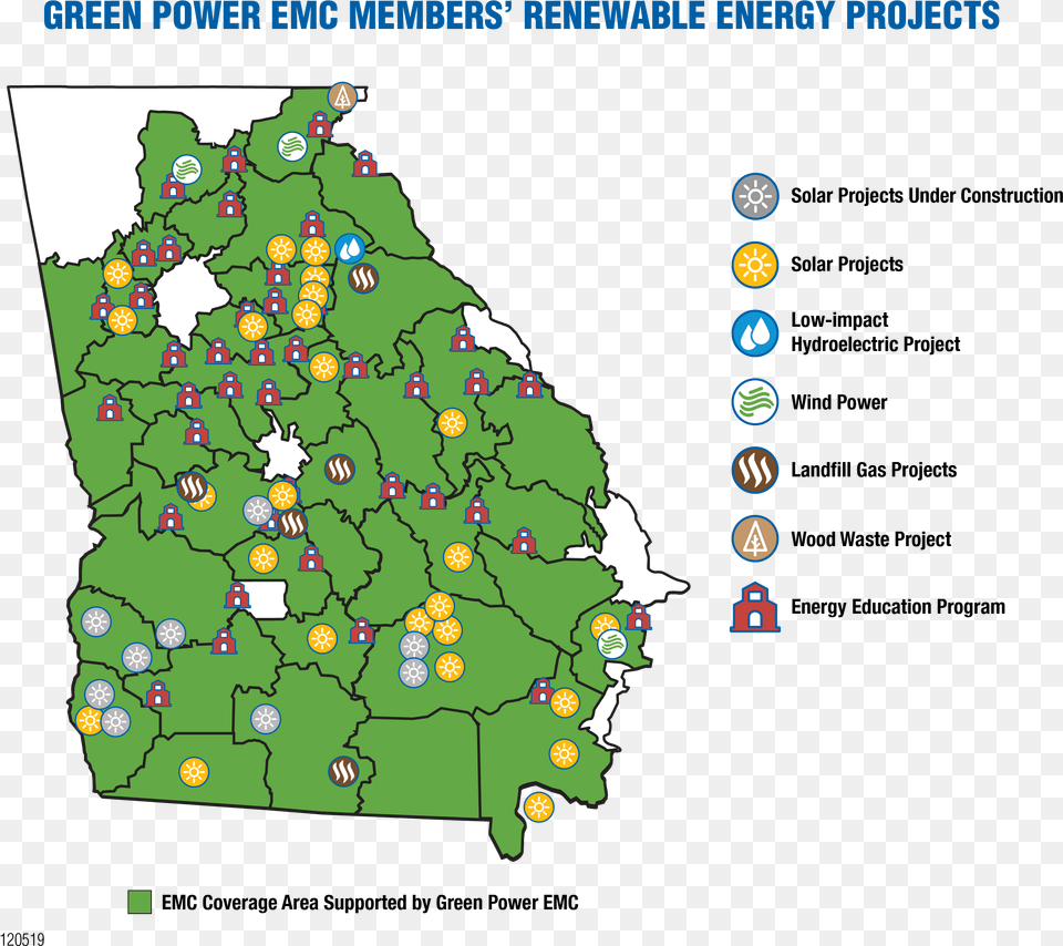 Green Power Emc Members Georgia Emcs Map, Chart, Plot, Outdoors, Nature Free Png