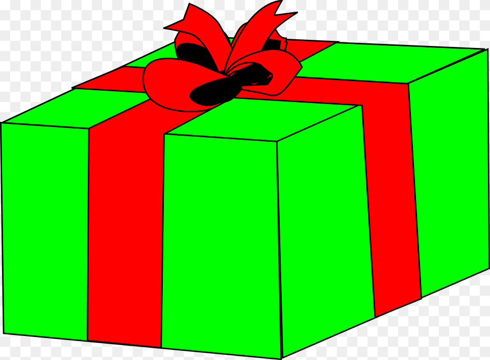 Green Present Box With Red Bow Pictureu200b Gift Box Clip Art Free Png Download