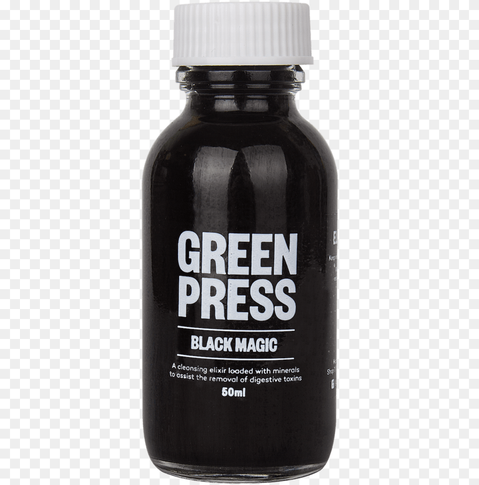 Green Press Black Magic Activated Charcoal Bottle, Alcohol, Beer, Beverage, Ink Bottle Free Png