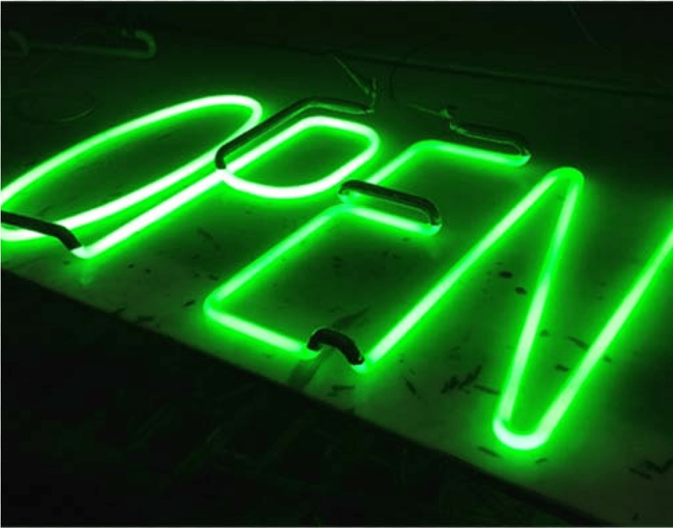 Green Quotopenquot Neon Sign Neon, Light, Disk Png