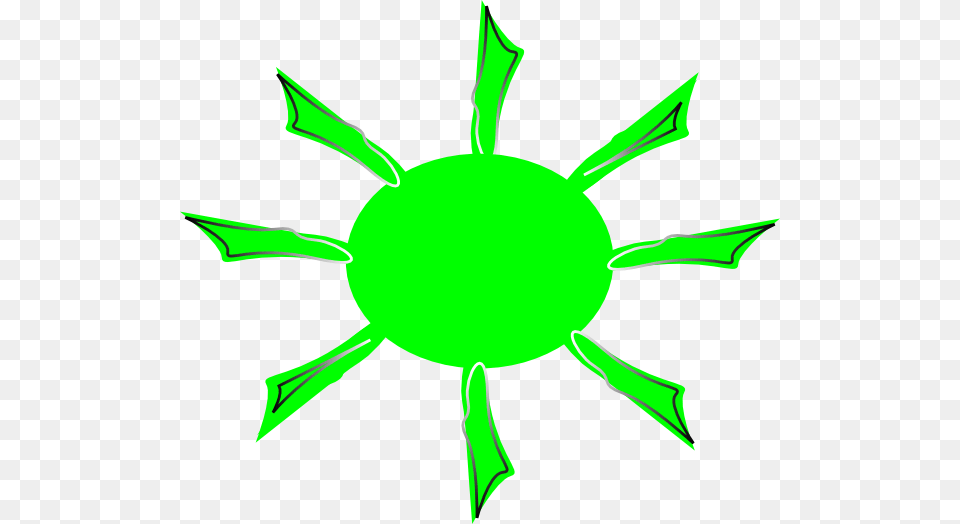 Green Radiating Sun Clip Art, Leaf, Plant, Symbol, Animal Free Transparent Png