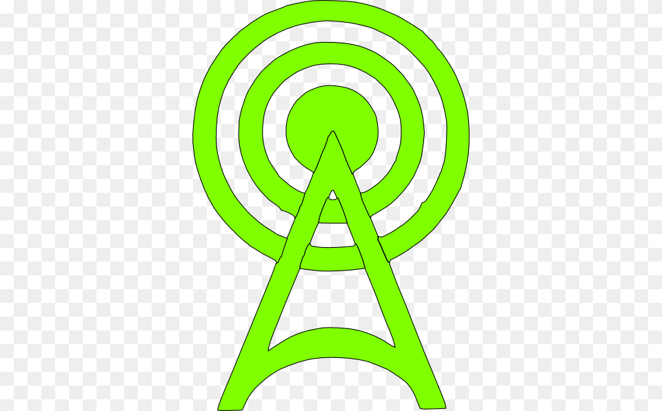 Green Radio Tower Icon Clip Arts For Web, Spiral Png Image
