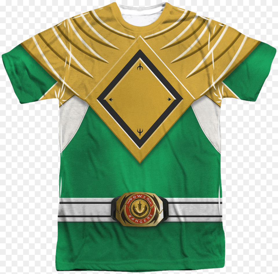 Green Ranger Sublimation Costume Shirt Green Power Ranger Outfit, Clothing, T-shirt, Person, Jersey Png