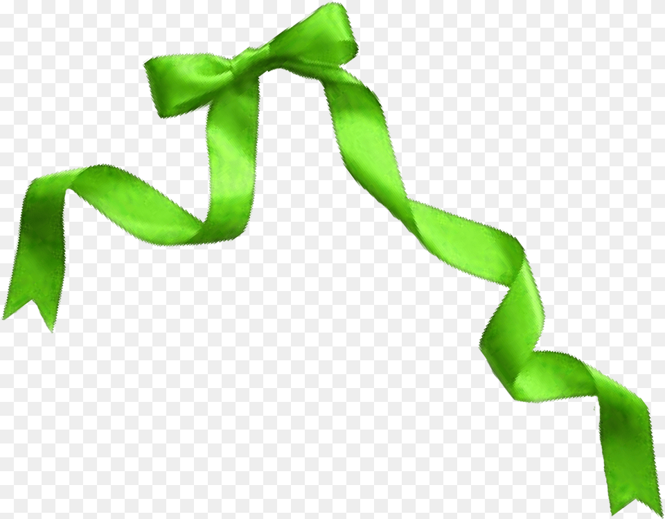 Green Ribbon Bow Transparent Background Green Ribbon, Accessories, Formal Wear, Tie, Plant Png Image