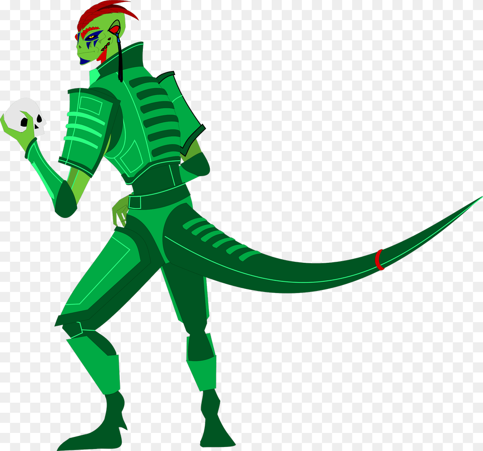 Green Robot Alien With A Tail Clipart, Elf, Art, Graphics, Person Png Image