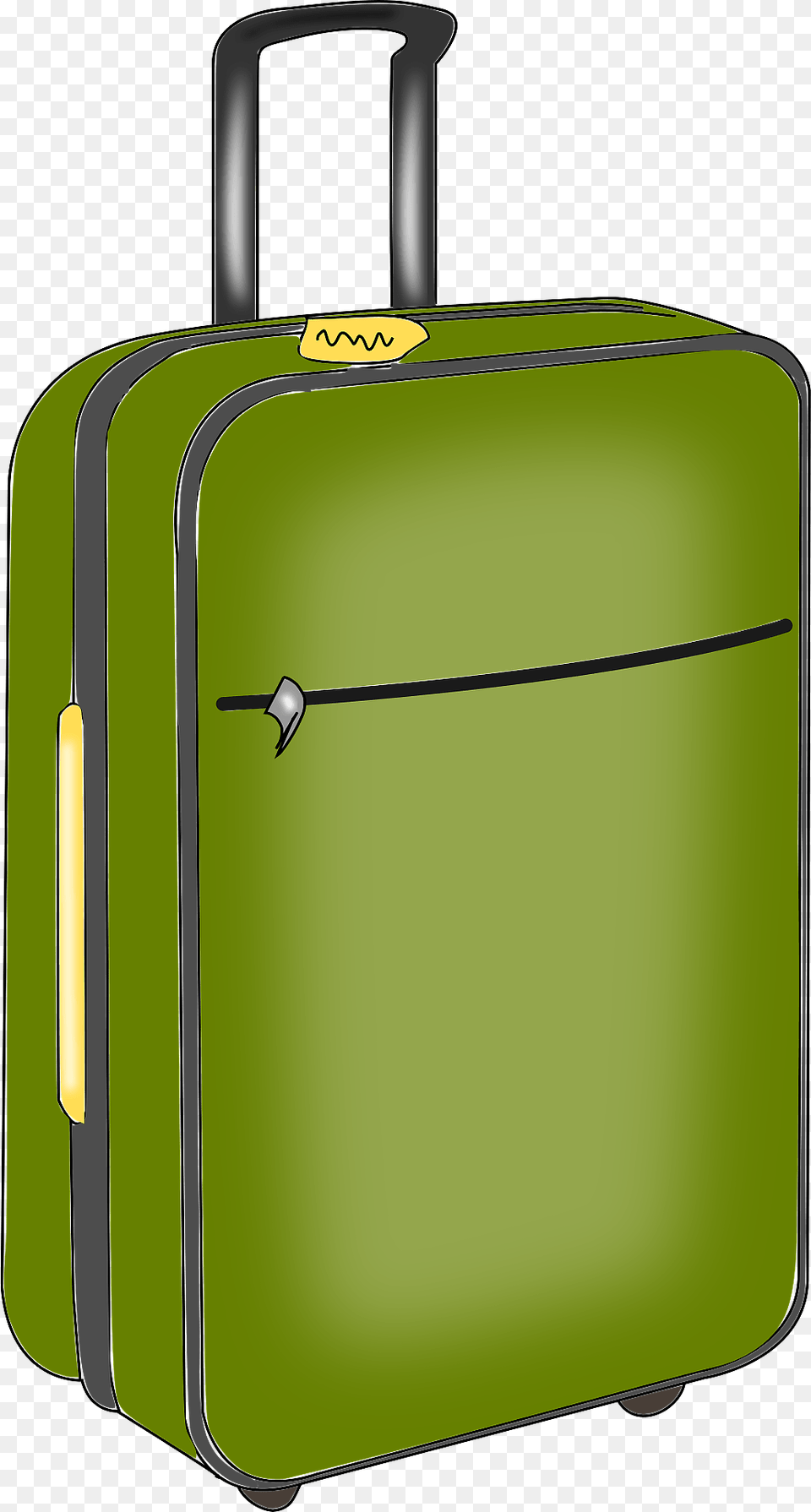Green Rolling Suitcase Clipart, Baggage, Bow, Weapon Png Image