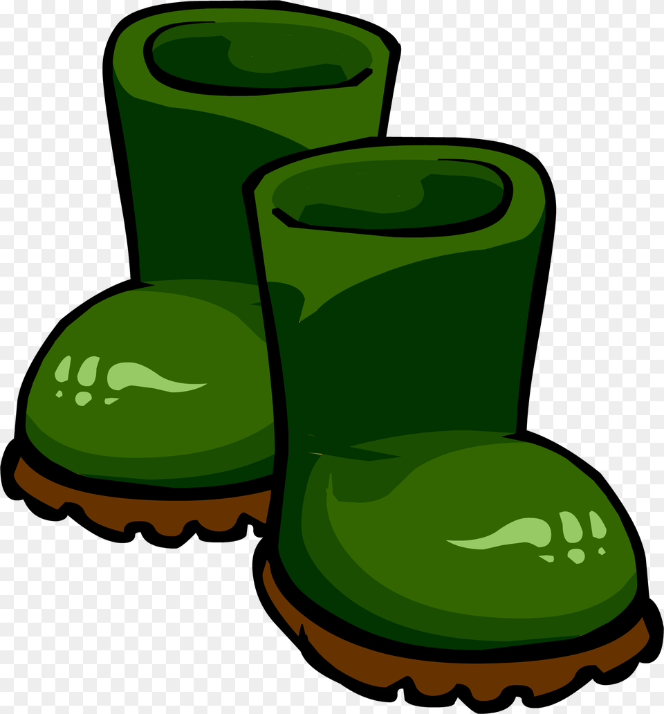Green Rubber Boots Club Penguin Green Boots, Clothing, Shoe, Footwear, Boot Png Image