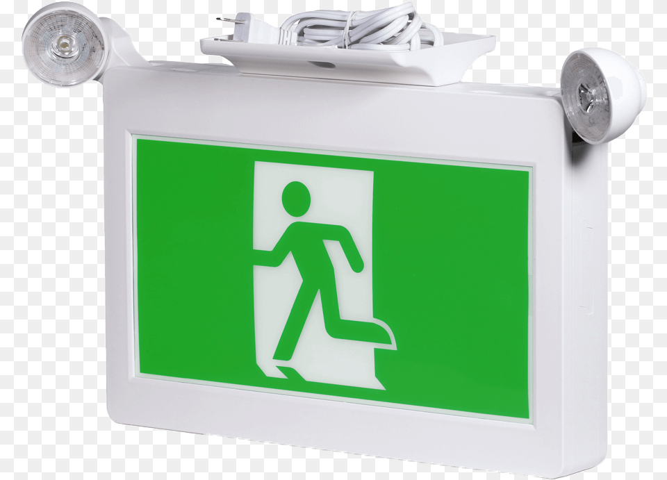 Green Running Man Exit Light With Heads Kastor Energy Golf, Mailbox, Recycling Symbol, Symbol, Text Png Image